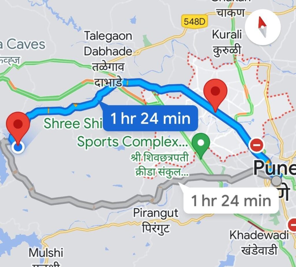 Pune To Pawna Lake Map